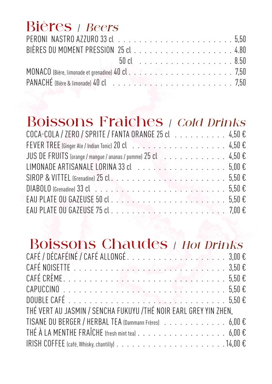 sorriso del sole menu 4