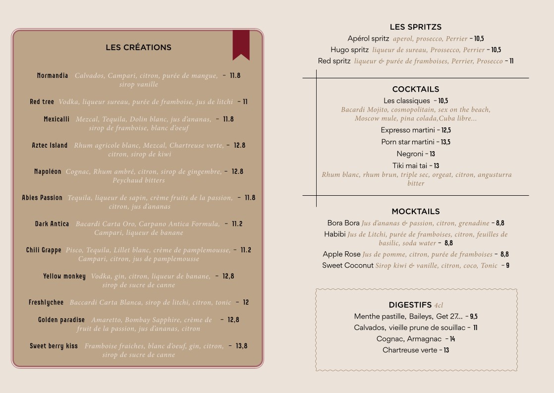 BRASSERIE LE ZINC menu 4