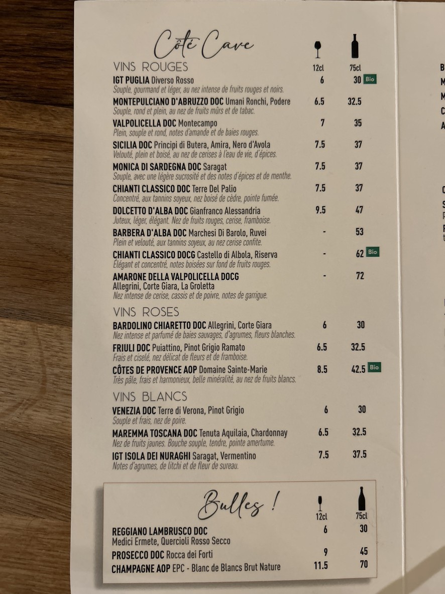Livia Trattoria menu 4