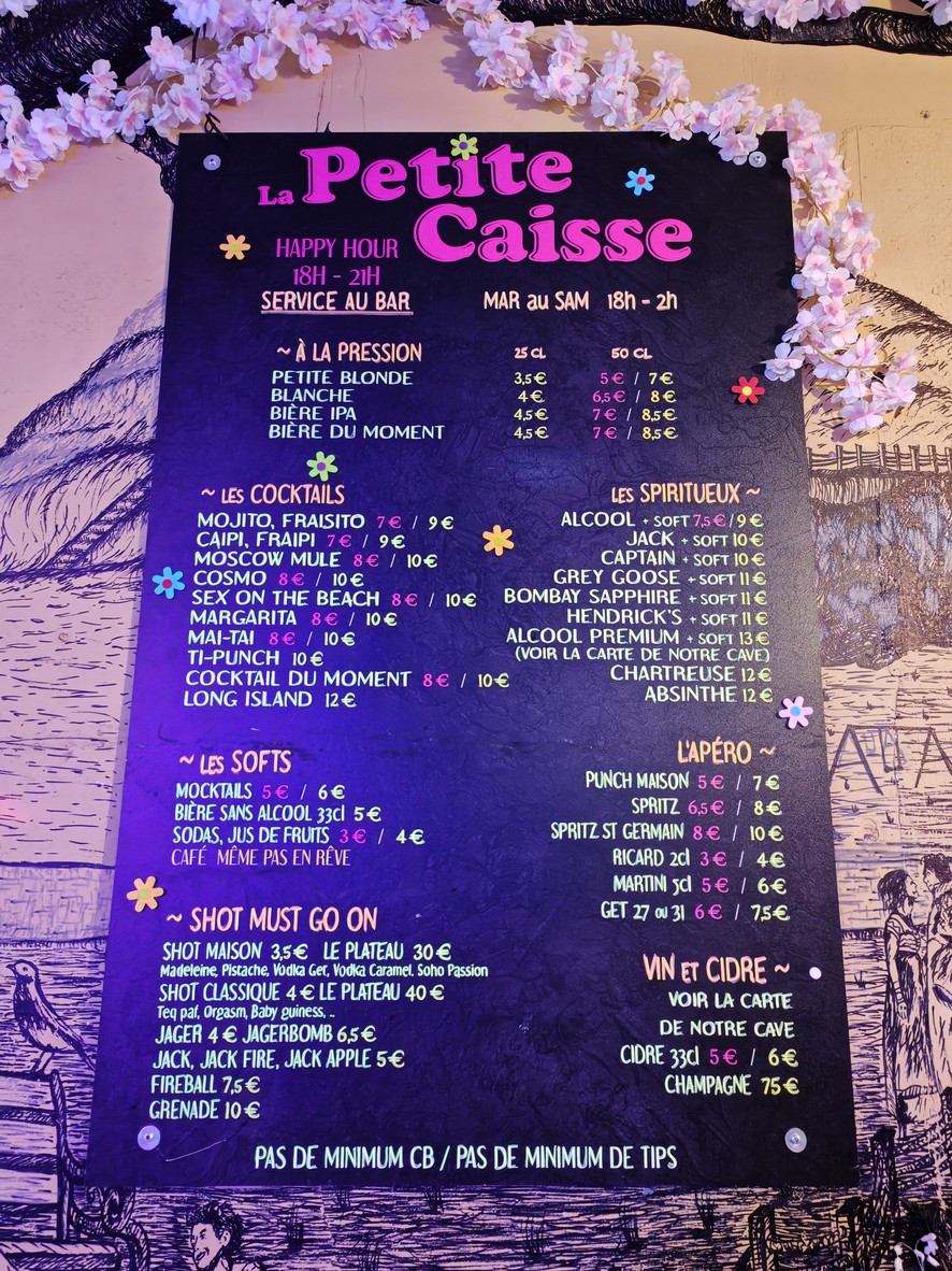 La Grosse Caisse menu 1