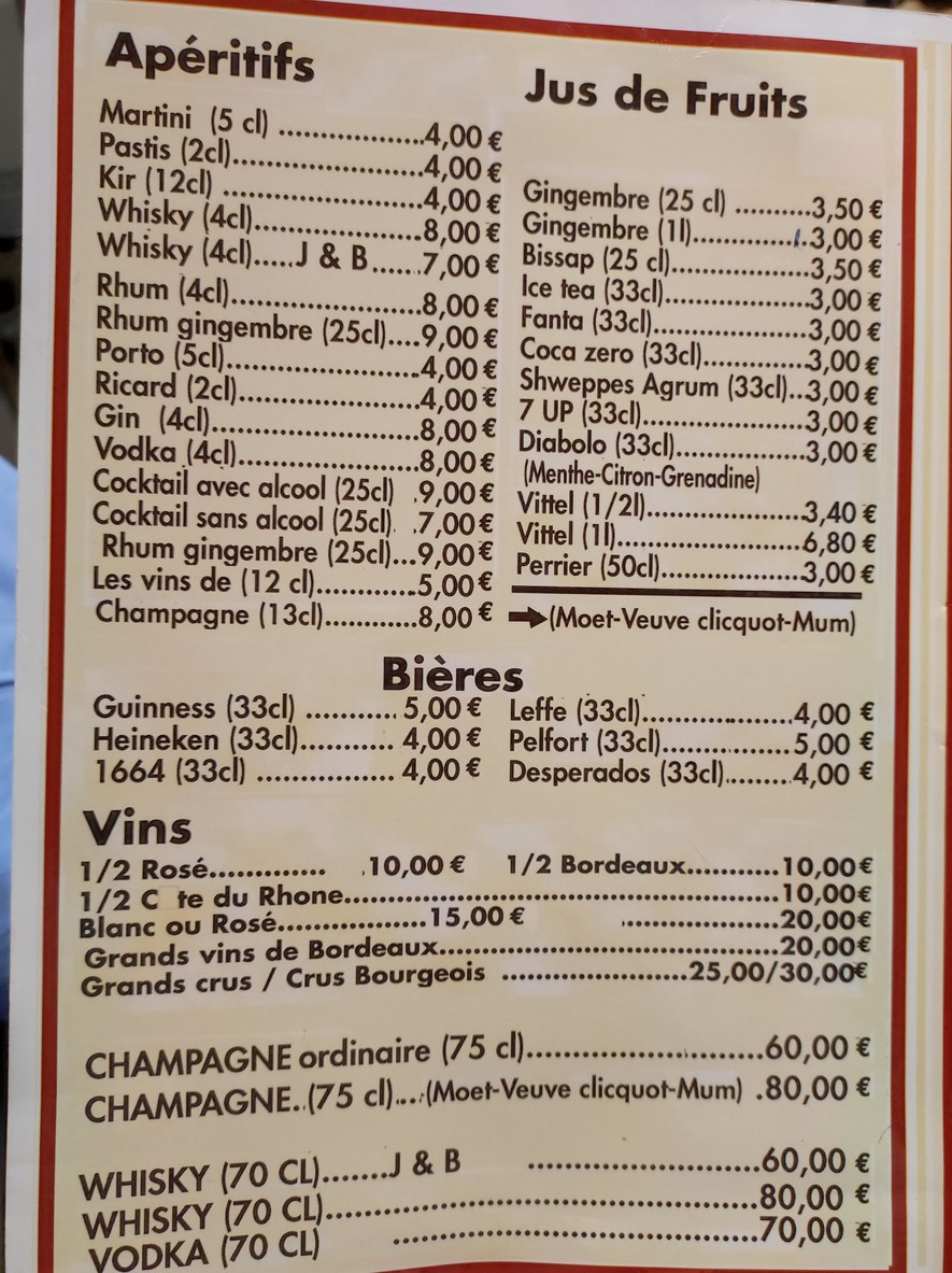 Le Fouta Djalon menu 3
