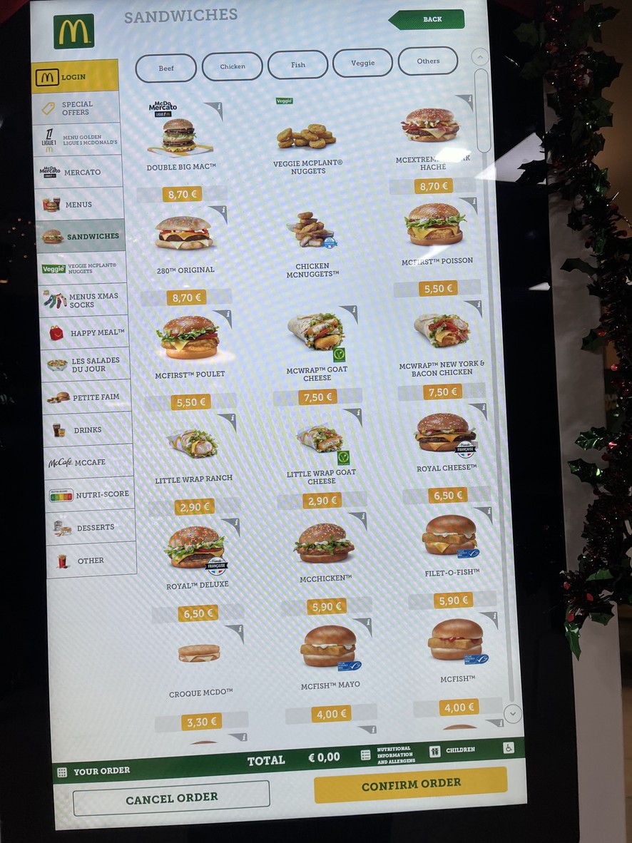 McDonald's menu 1
