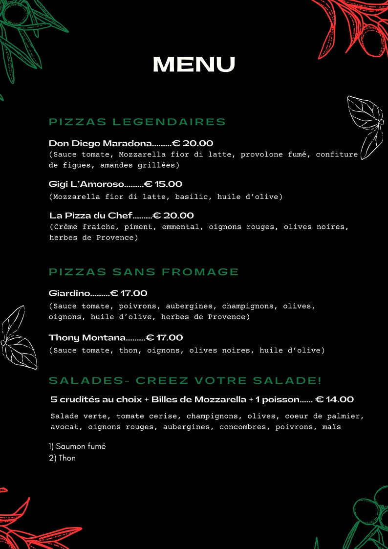 Napoliben menu 3