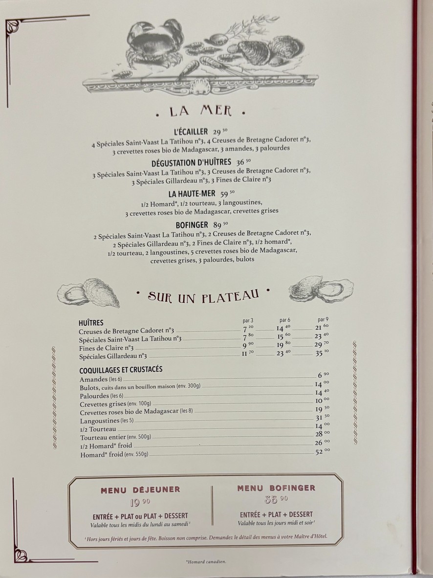 Bofinger menu 2