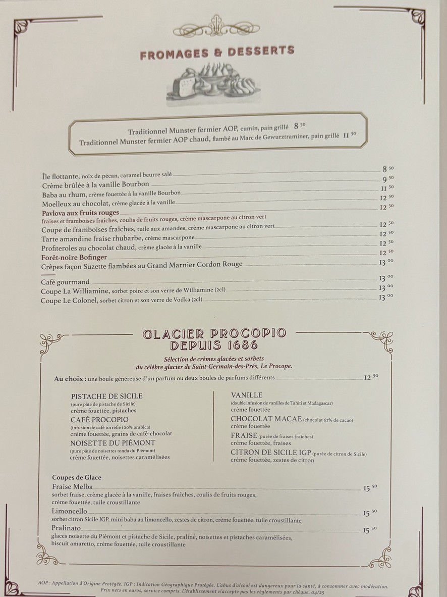 Bofinger menu 3