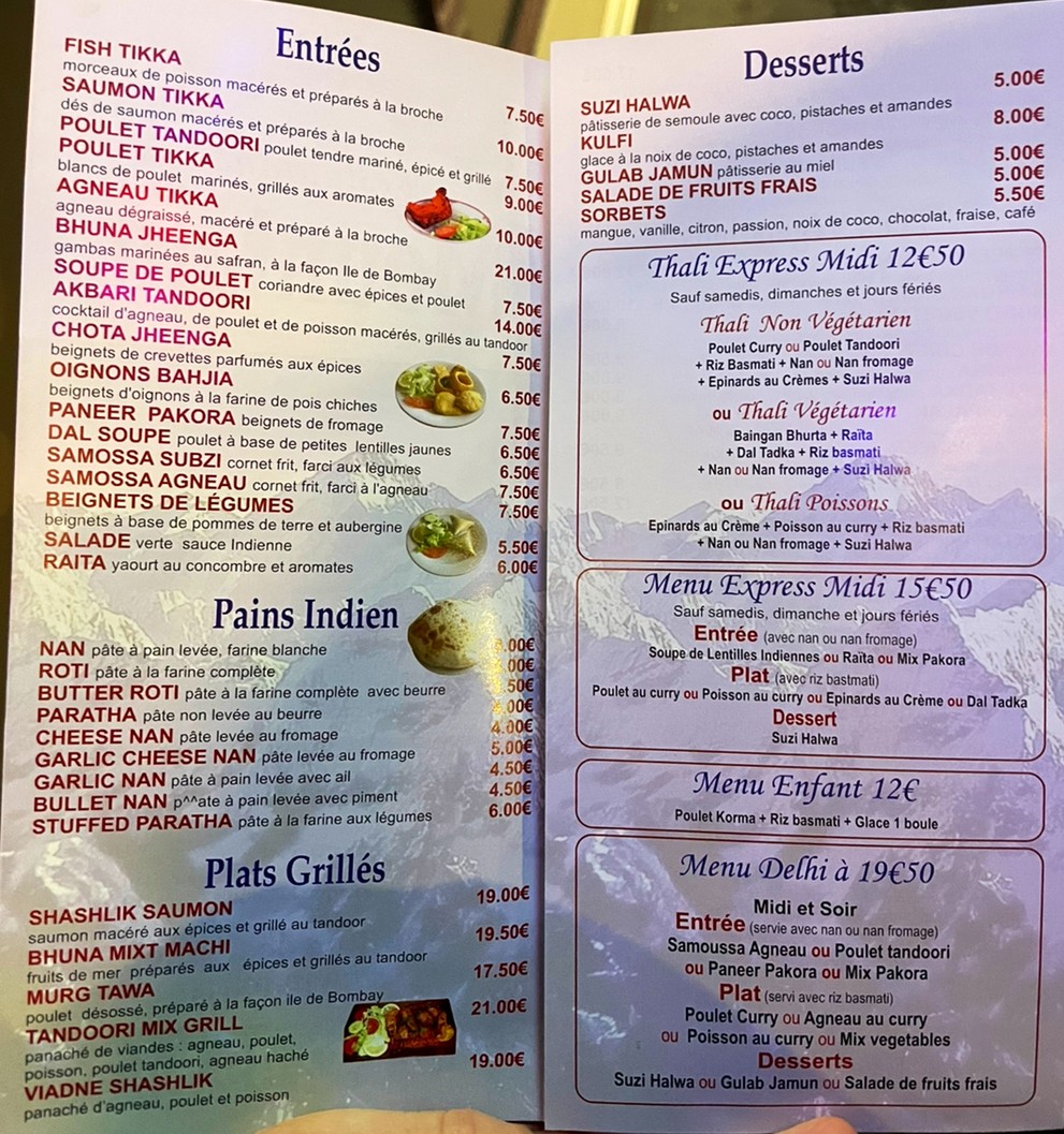 Mountain menu 1