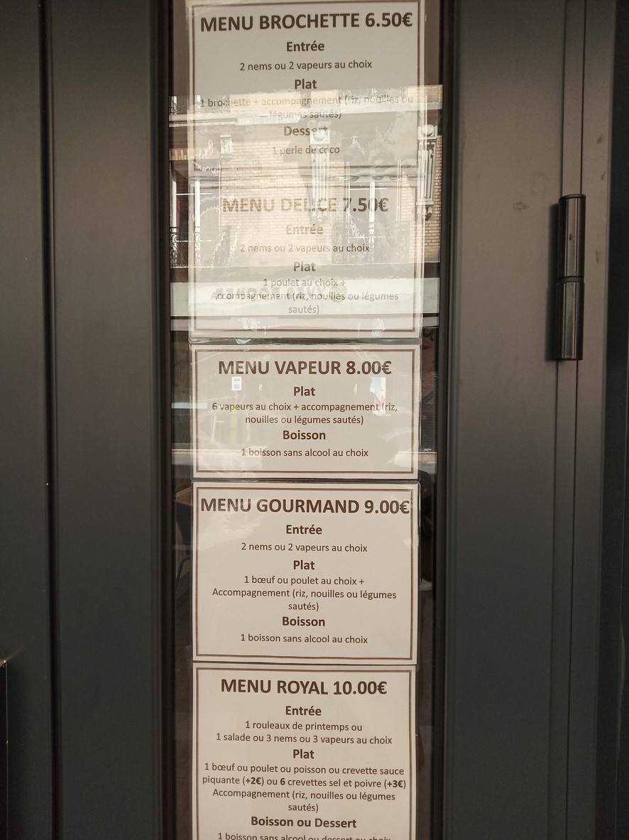 Traiteur Zhen Fa menu 1