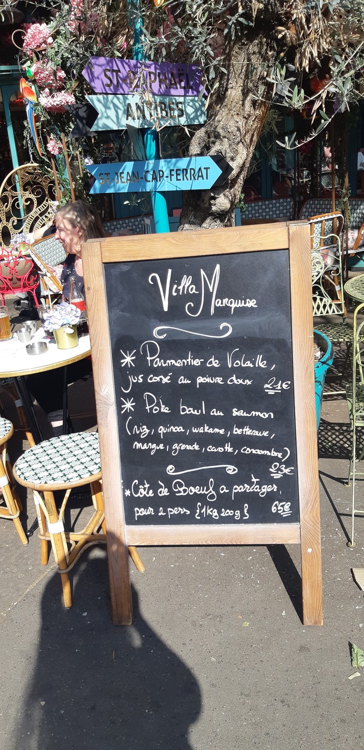 Villa Marquise menu 1