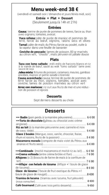 LatinoGourmand menu 3