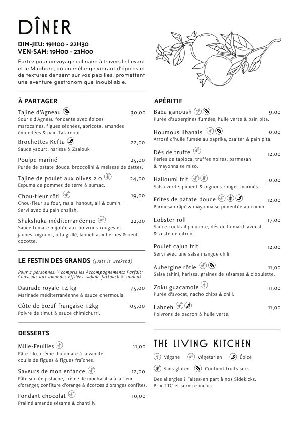 The Living Kitchen: Rooftop Restaurant and Bar by Zoku Paris menu 3