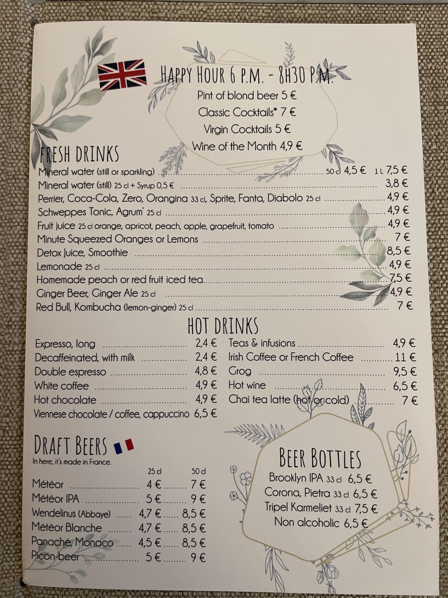 Le Petit Cadet menu 3