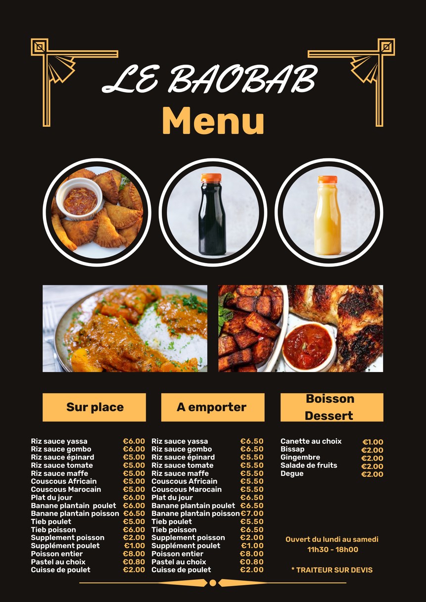 Le Baobab menu 1