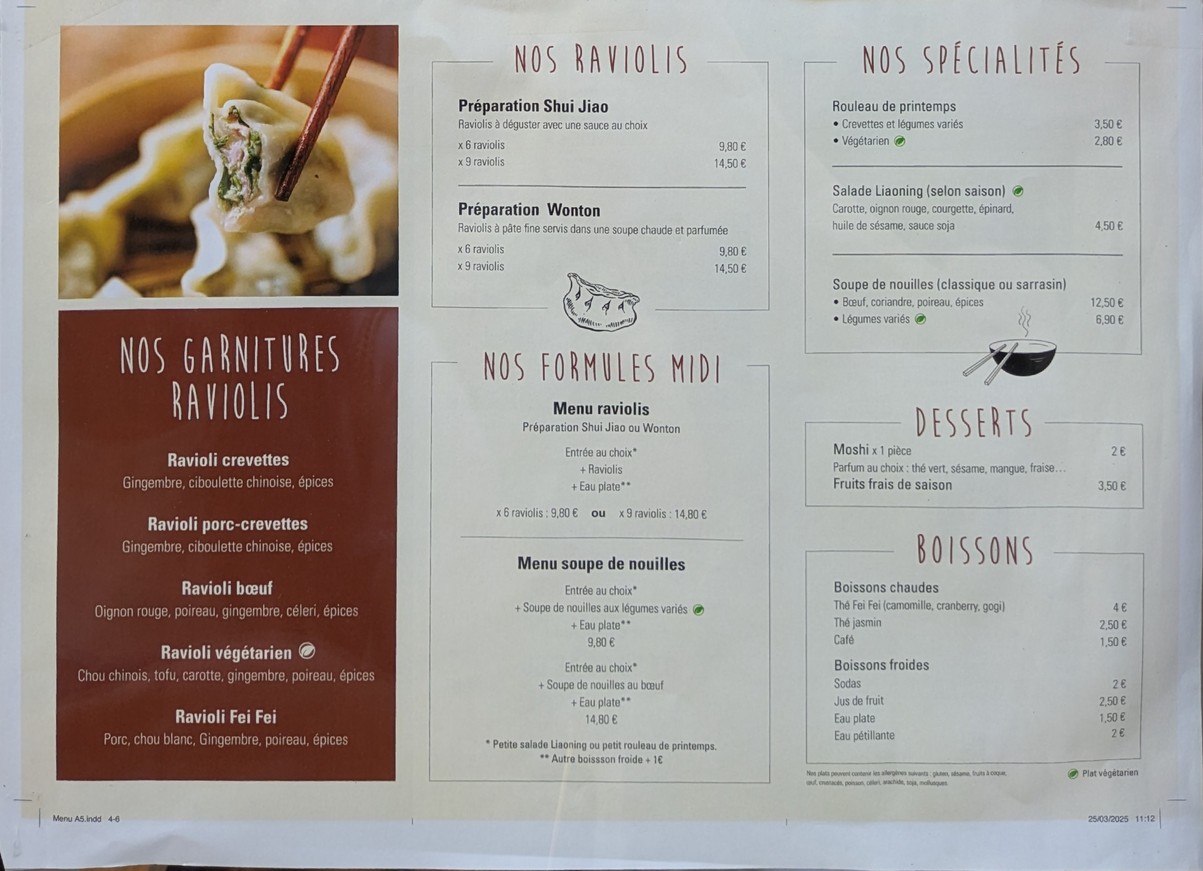 FEI FEI menu 2