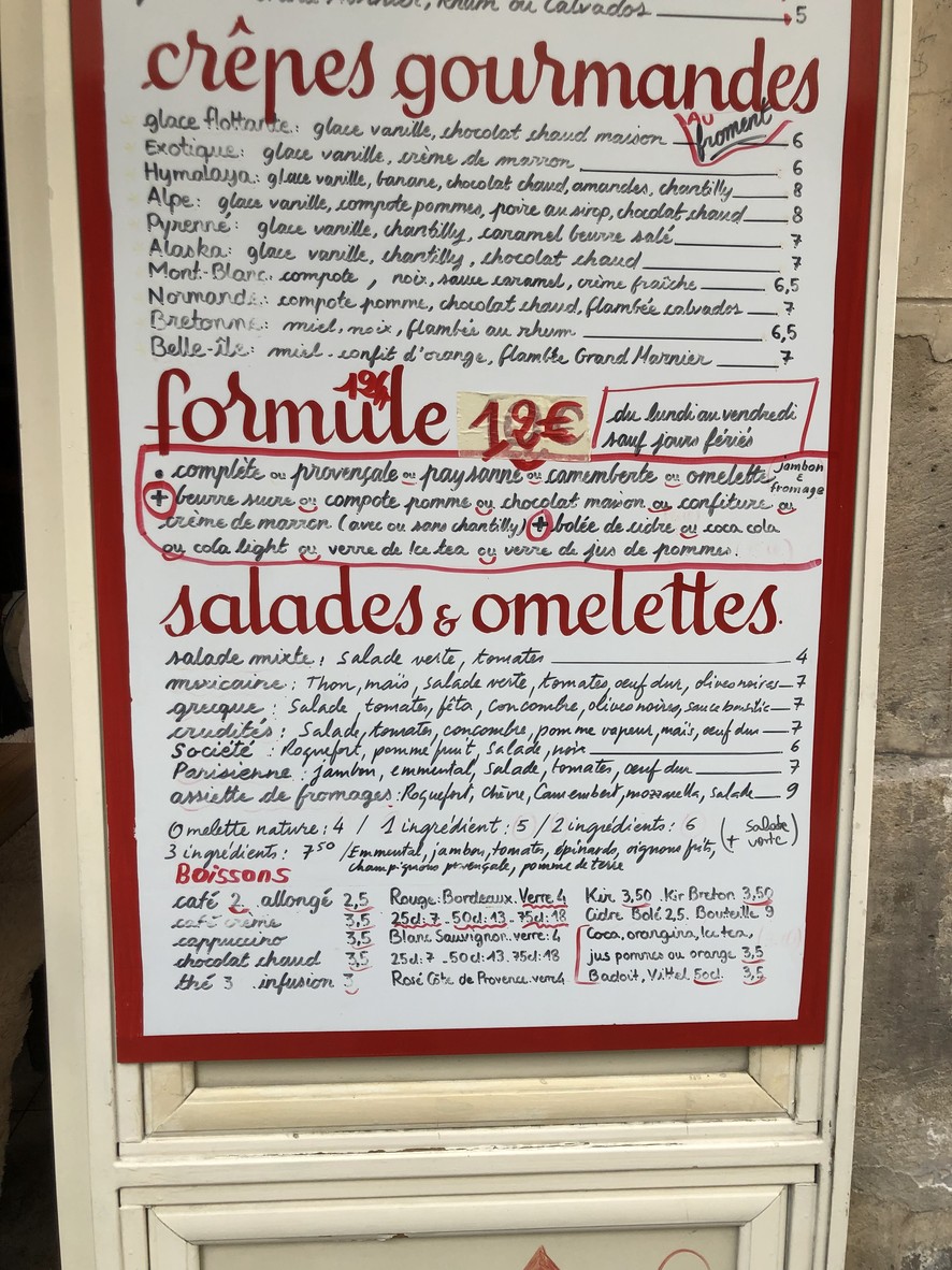 Le Sarrasin et le Froment menu 2