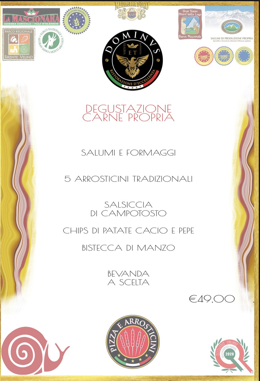 Pizza e Arrosticini menu 1