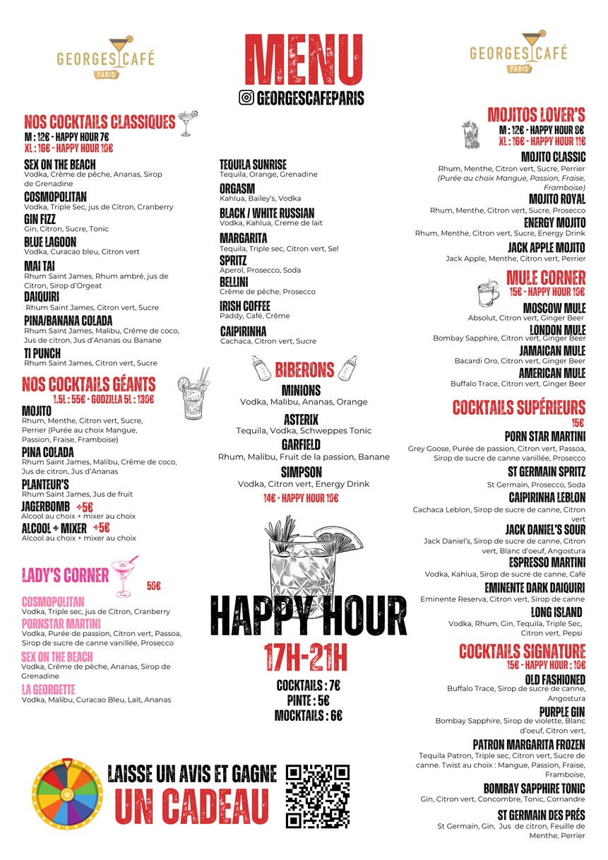 Georges Café | Nightclub & Party Everyday menu 1
