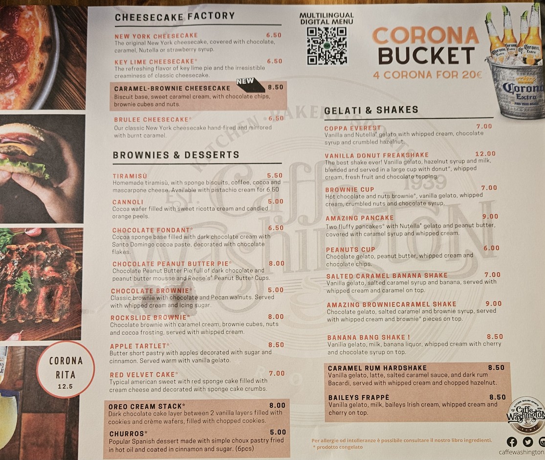 Cafe Washington menu 2