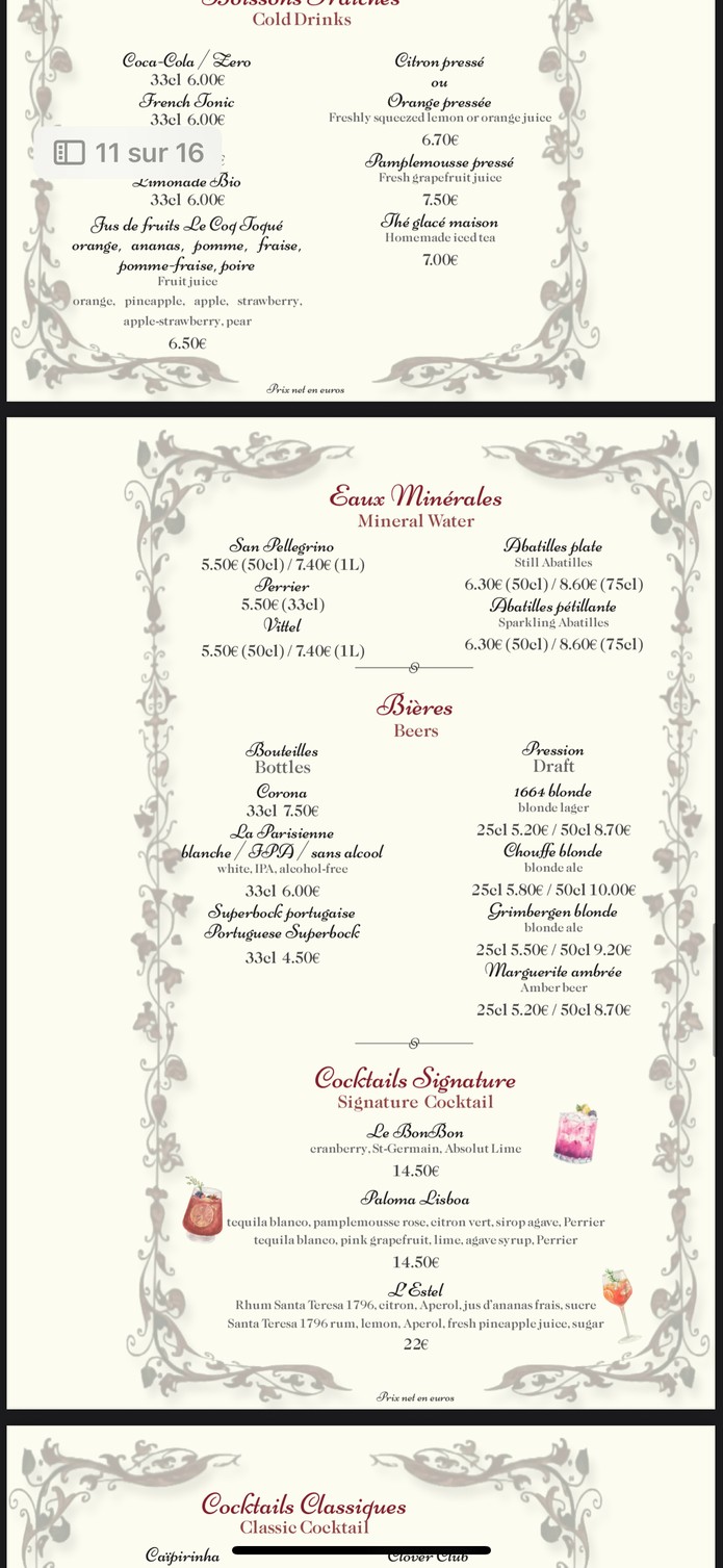 L'Estel menu 2