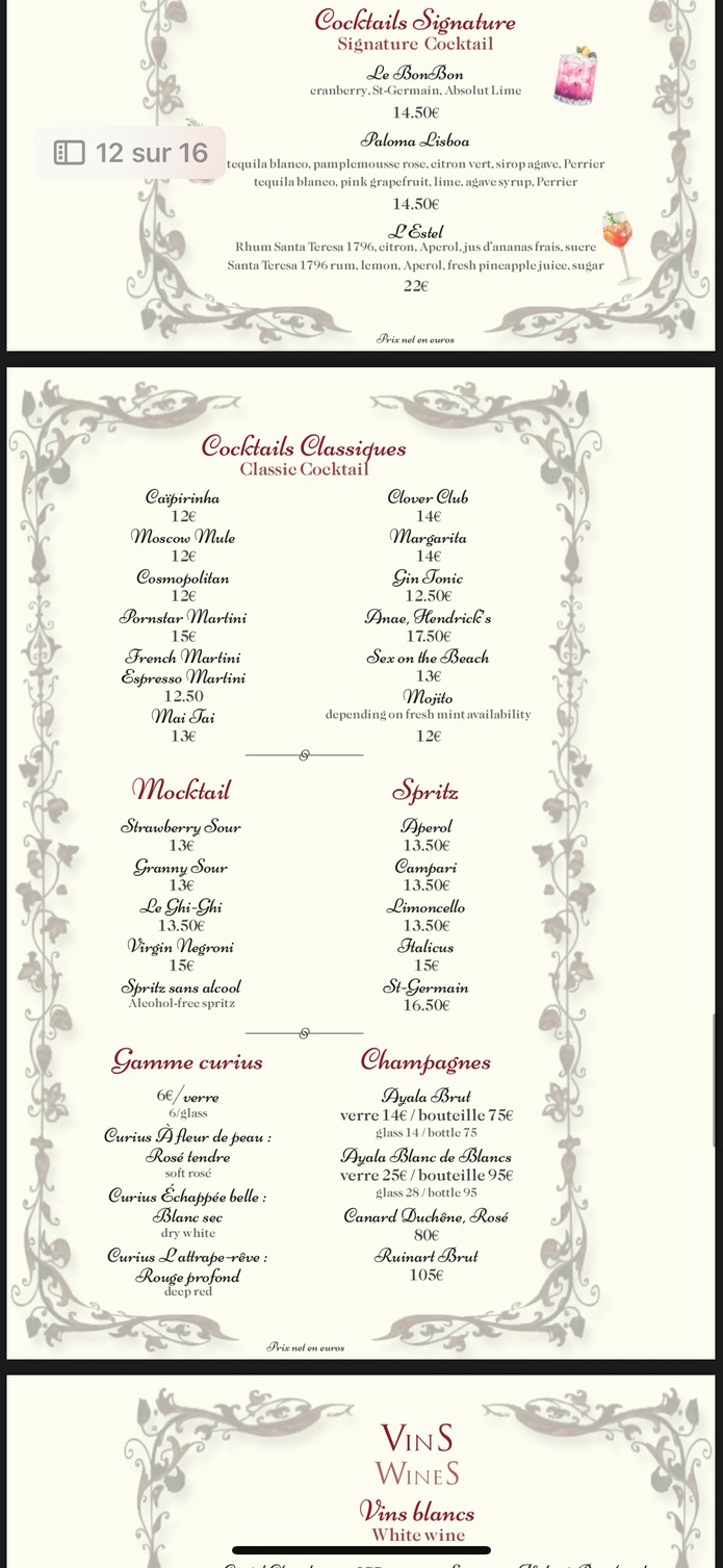 L'Estel menu 3