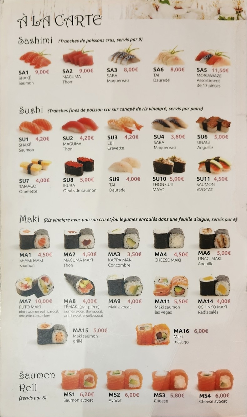 Sakura menu 4