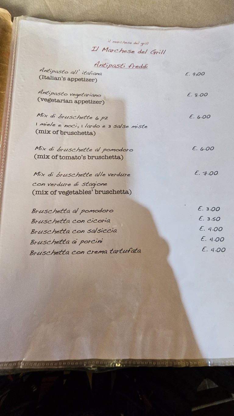 Rist. Il Marchese del grill menu 1