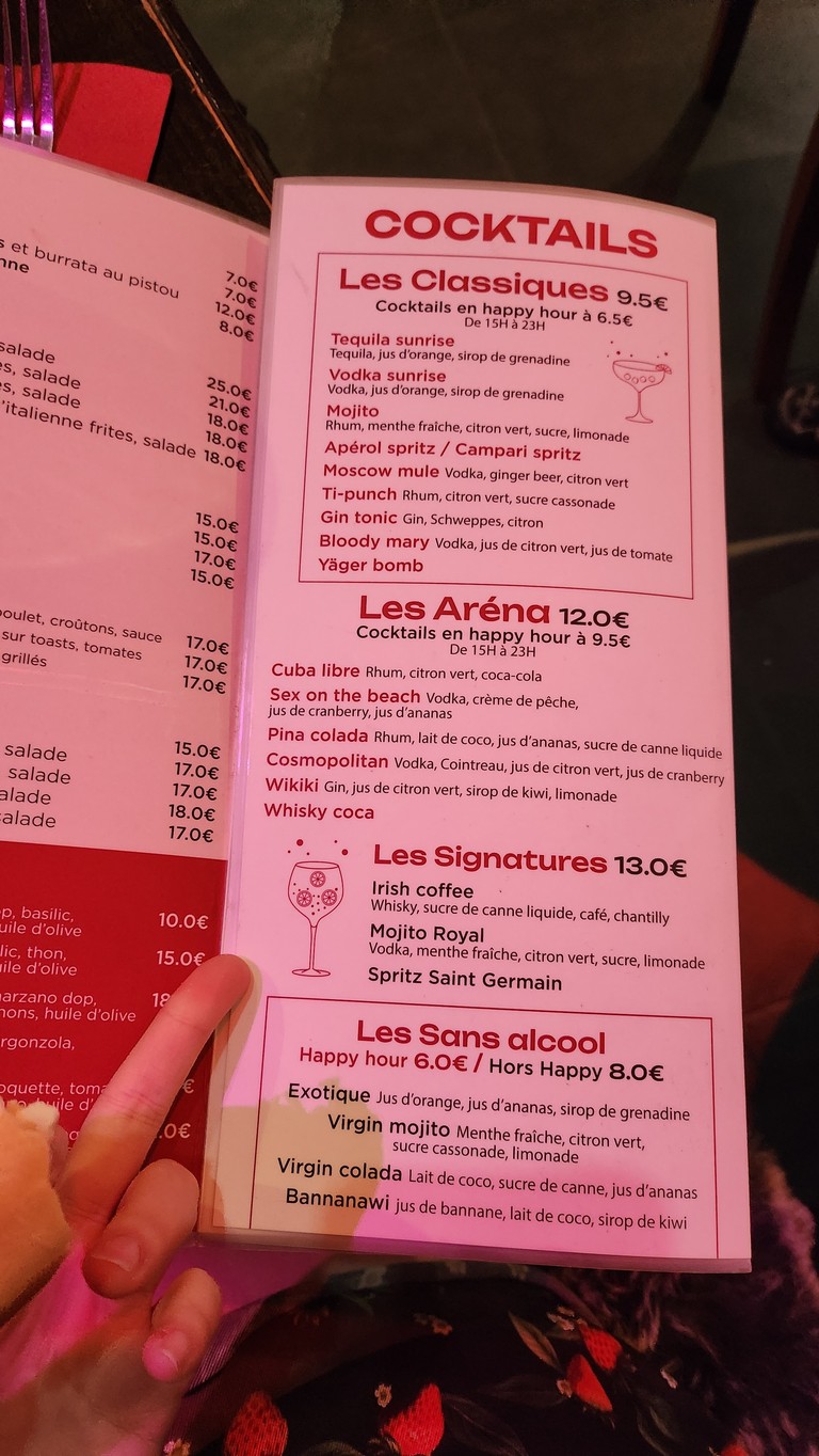 Arena Café menu 3