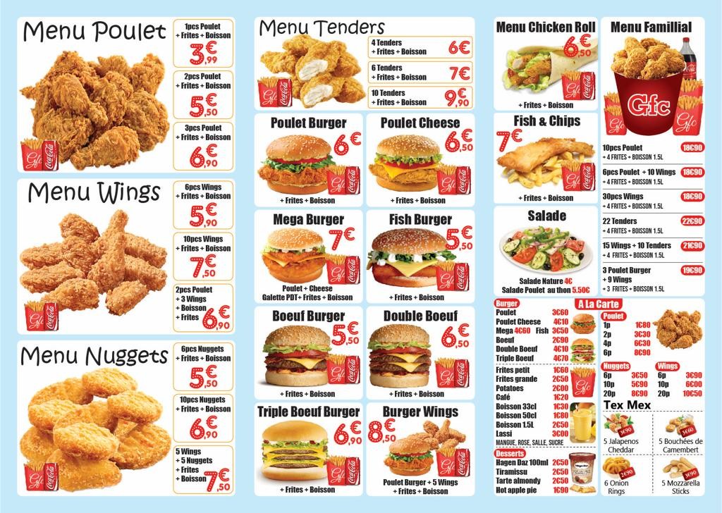 G F C (Golden Fried Chicken) menu 2