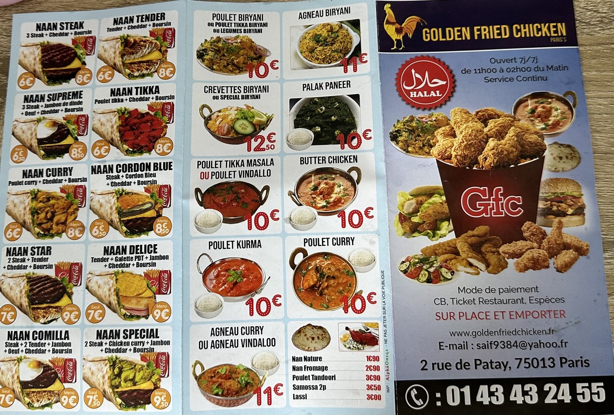 G F C (Golden Fried Chicken) menu 3