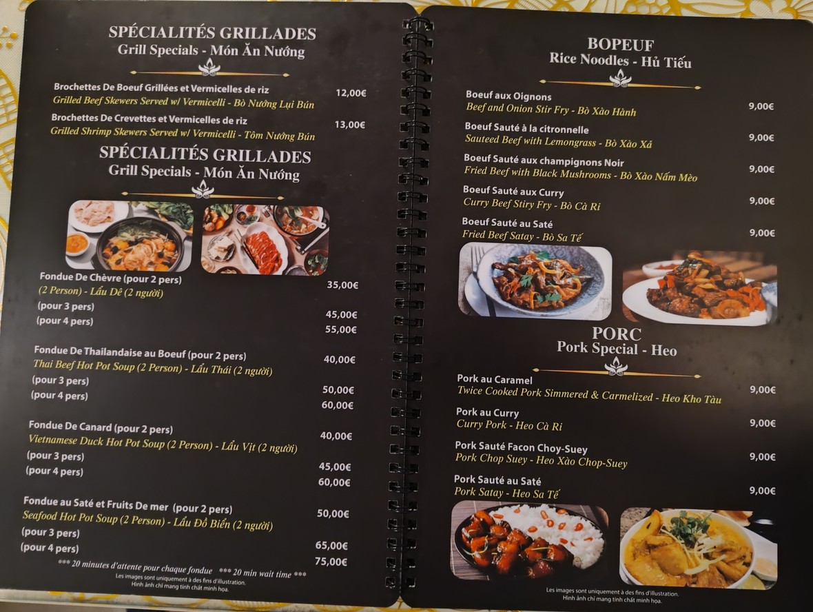 Bien Nang menu 1