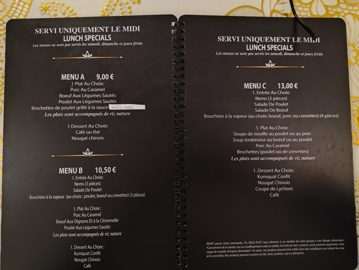 Bien Nang menu 4