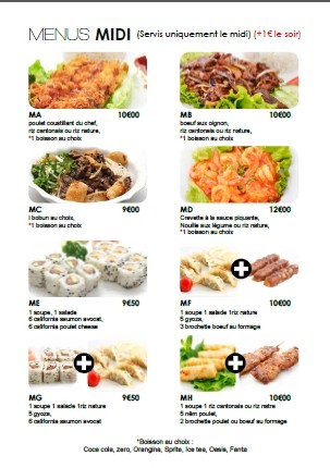 Restaurant Wasabi menu 1