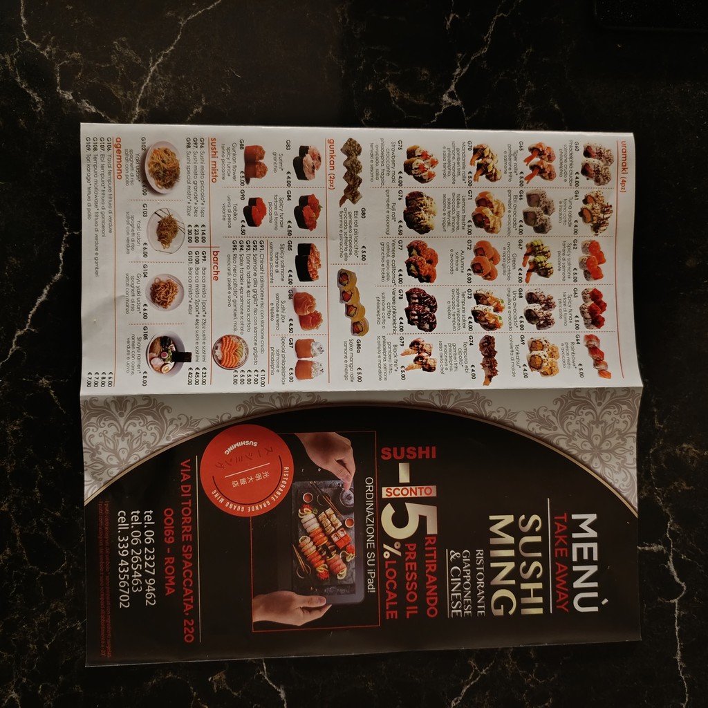 Sushi Ming - Grande Guang Ming menu 1