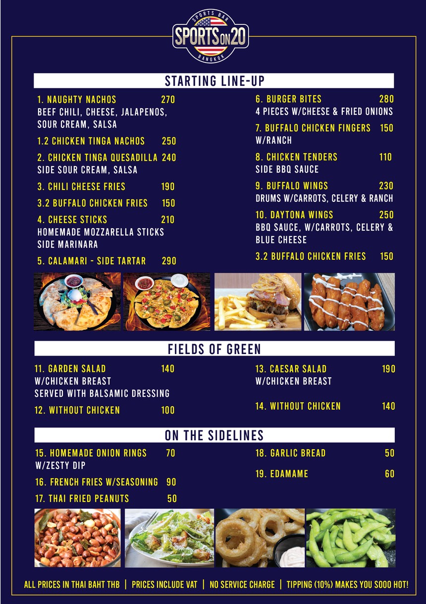 Sports on 20 menu 1