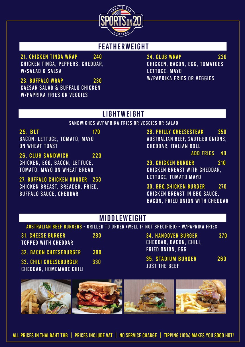 Sports on 20 menu 2