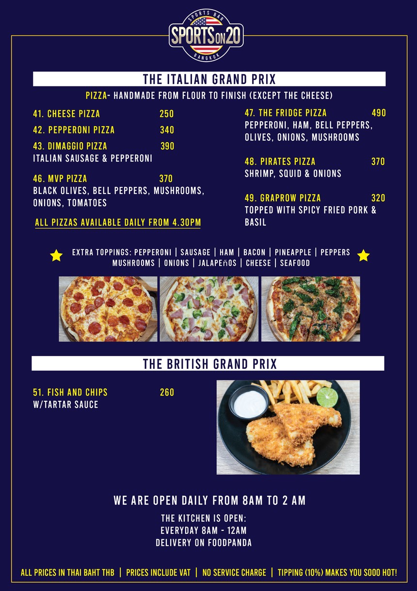 Sports on 20 menu 3