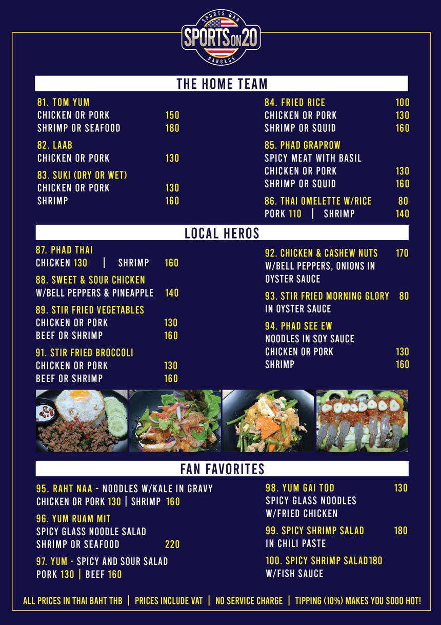 Sports on 20 menu 4