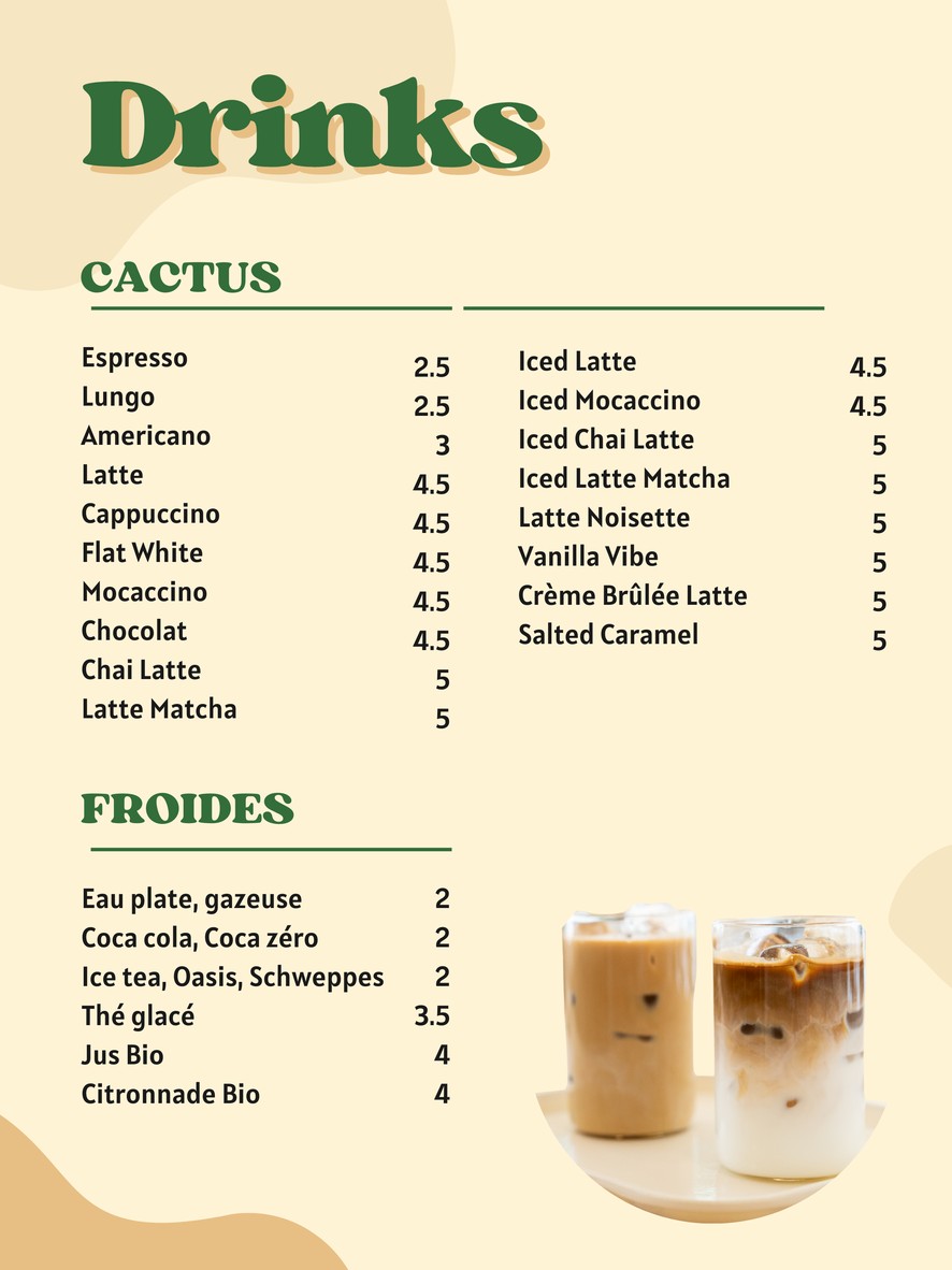 Cactus - Coffee, Lunch & Brunch - Paris 17 menu 4