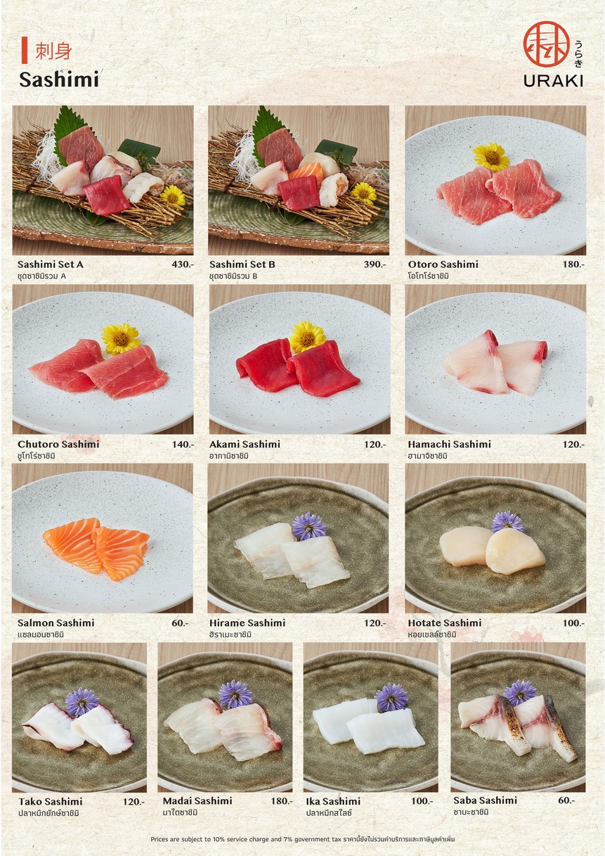 Uraki 日本餐厅 menu 1