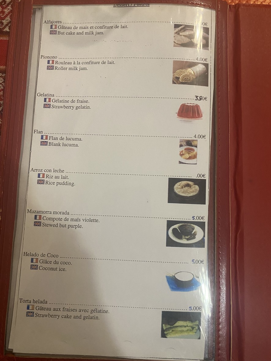 Puerta Del Sol menu 2