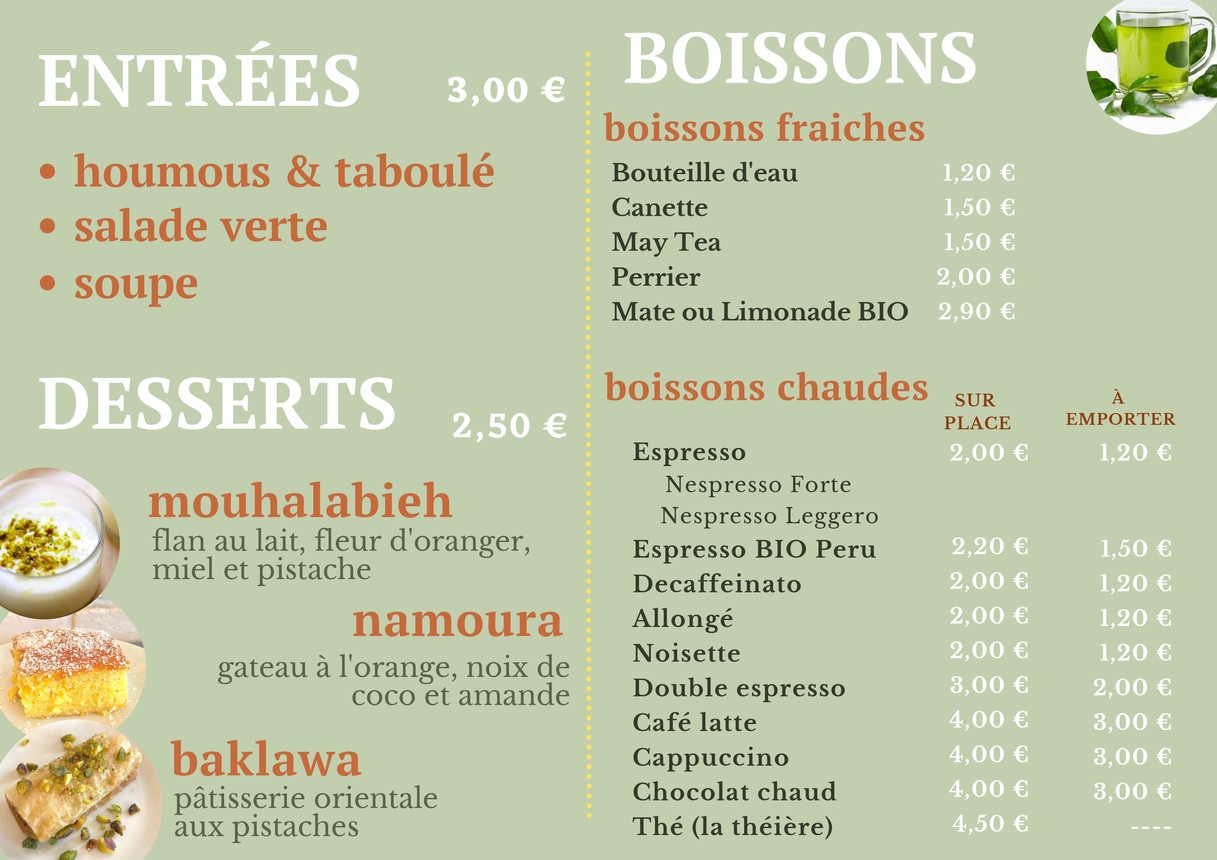 La Sauge menu 3