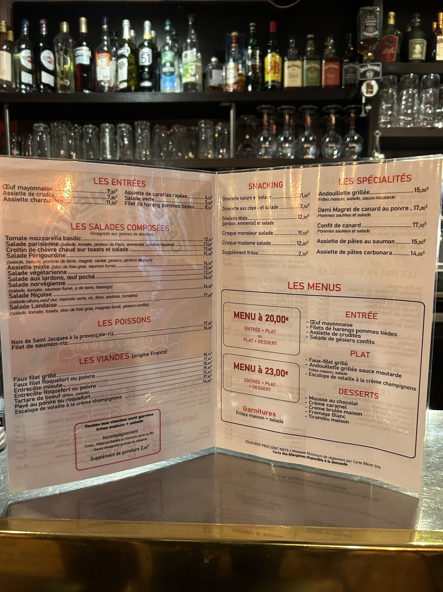 Café du Théatre menu 1