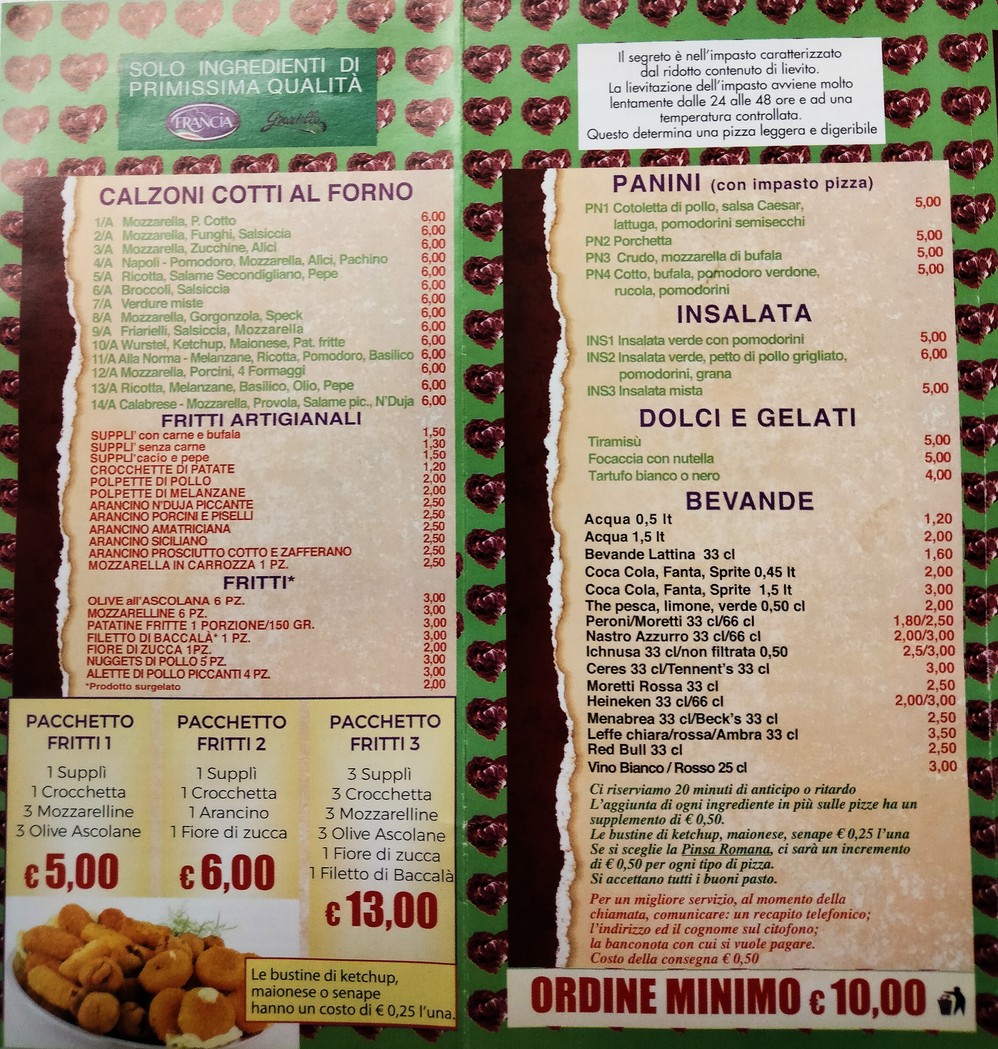 Radicchio & Pommodoro menu 2