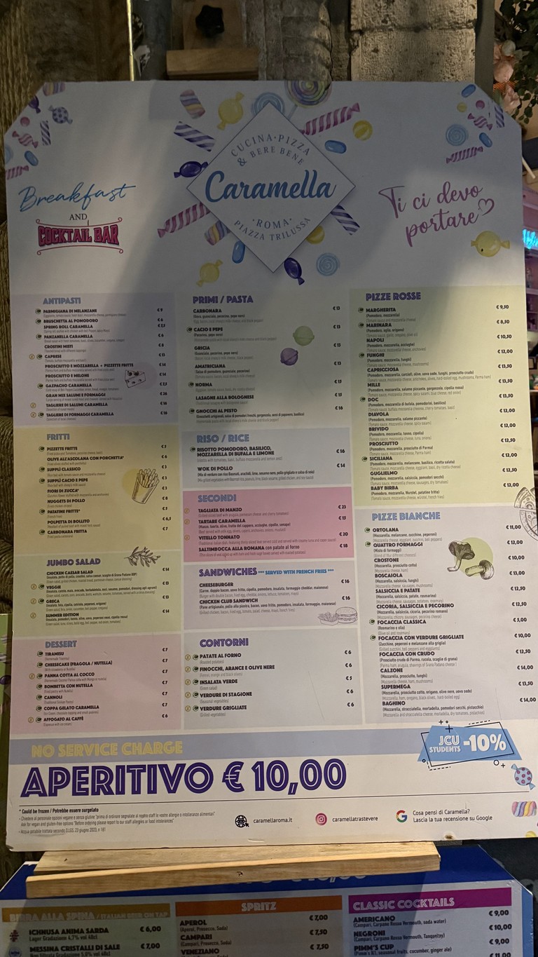 Caramella menu 1