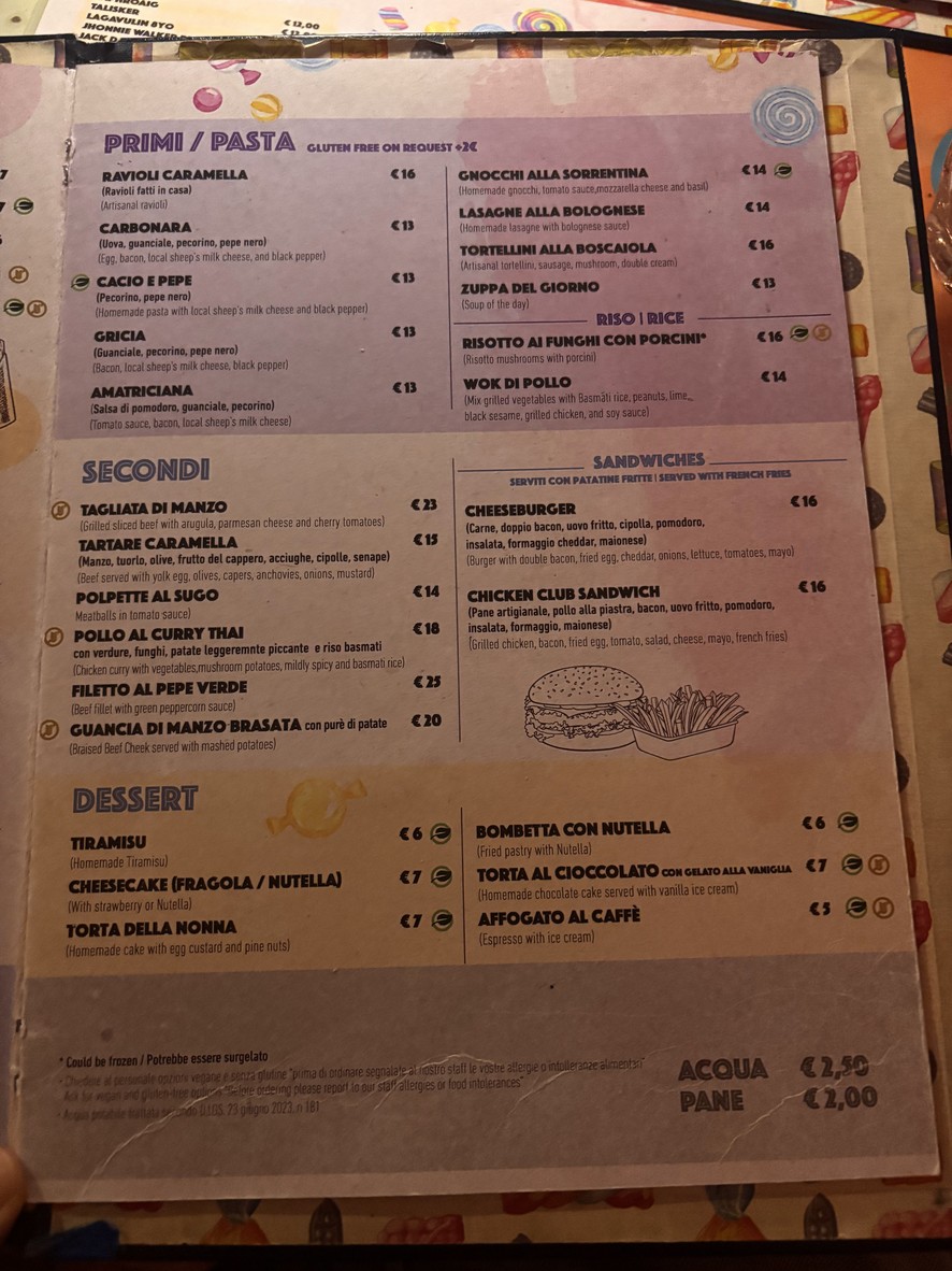 Caramella menu 3