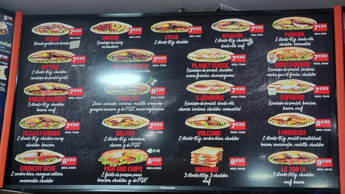 Planet's burger menu 3