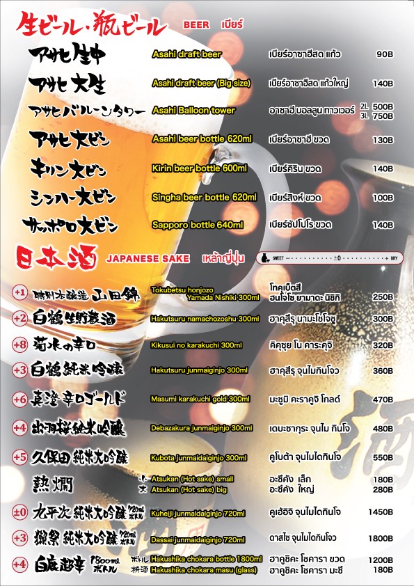 Nagiya Thonglo 9 なぎ屋トンロー9店 นากิยะ ทองหล่อ 9 menu 9