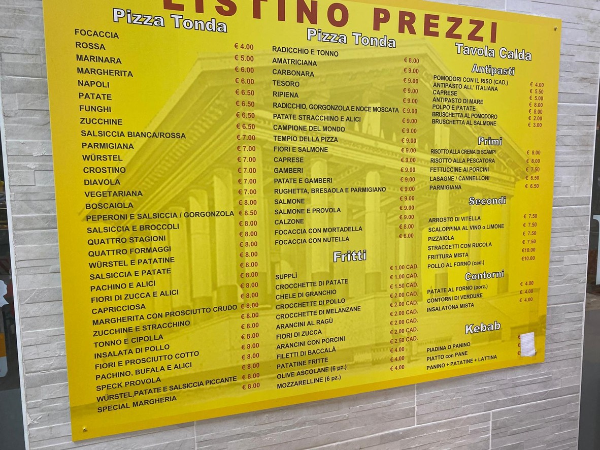 Il Tempio della Pizza Roma menu 2