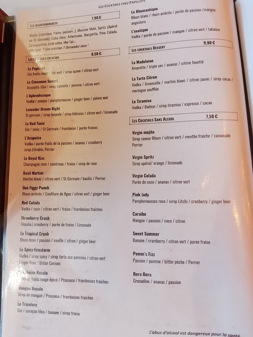 Tesoro d'Italia - Paradis menu 4