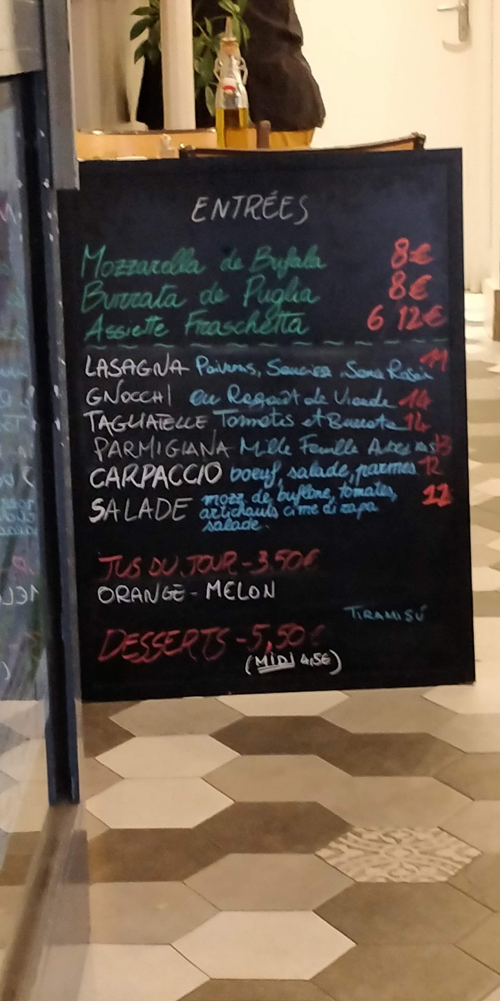 La Fraschetta menu 1