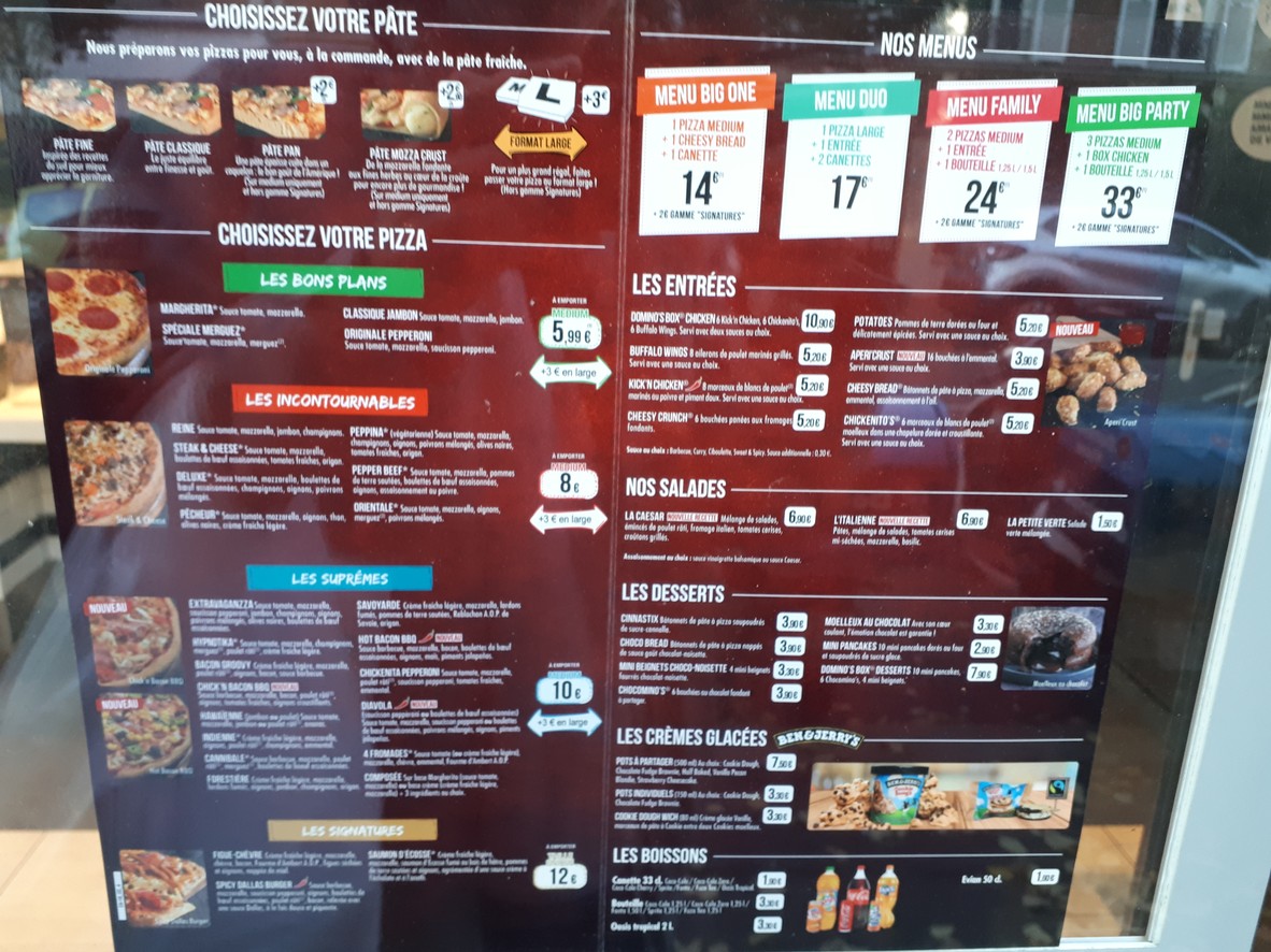 Domino's Pizza Issy-les-Moulineaux menu 1